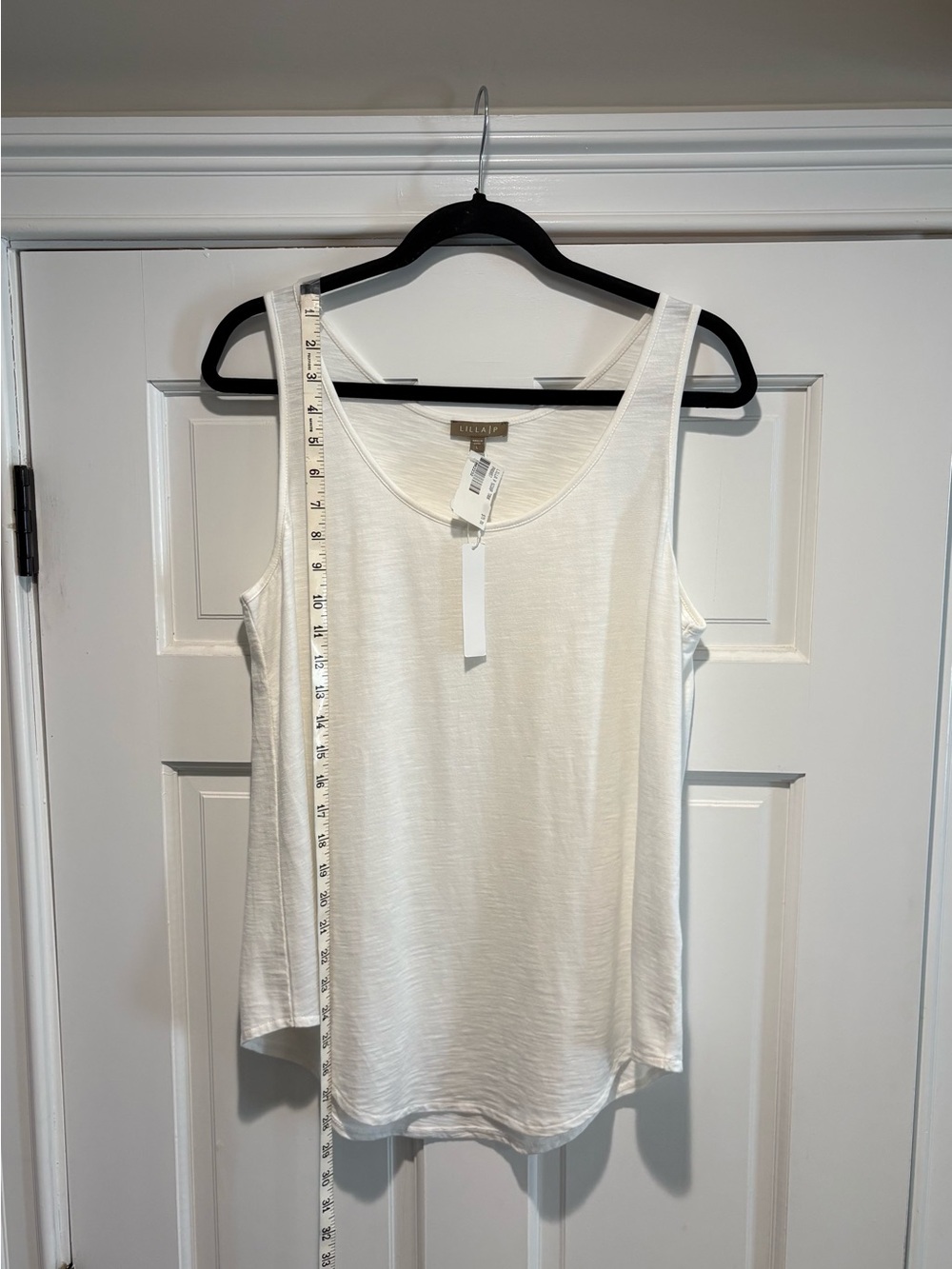 NWT Lilla P Large White Scoop Neck Tank Top - Picture 4 of 10